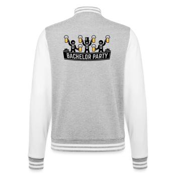 Junggesellenabschied (Junggesellenabschied / Bierkrüge / POS 2C) - College-Sweatjacke - Grau meliert/Weiß - Hinten - Marisol (170cm)