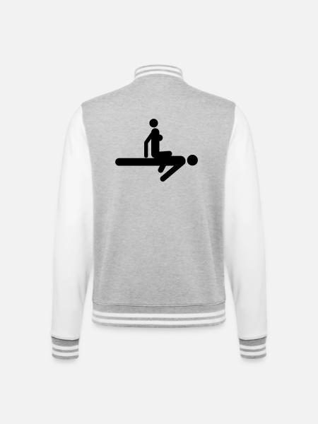 Sex position - College Sweat Jacket - heather grey/white