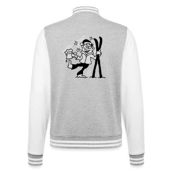 Apres-ski - Veste Teddy - gris chiné / blanc - Dos - Marisol (170cm)