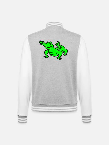 crocodile (a) - Veste Teddy - gris chiné / blanc