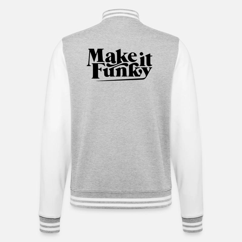 Make it funky - College Sweat Jacket - heather grey/white