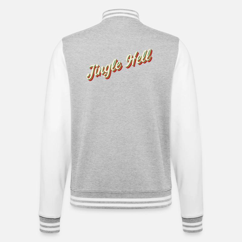 Jingle Hell Conception de Noël - Veste Teddy - gris chiné / blanc