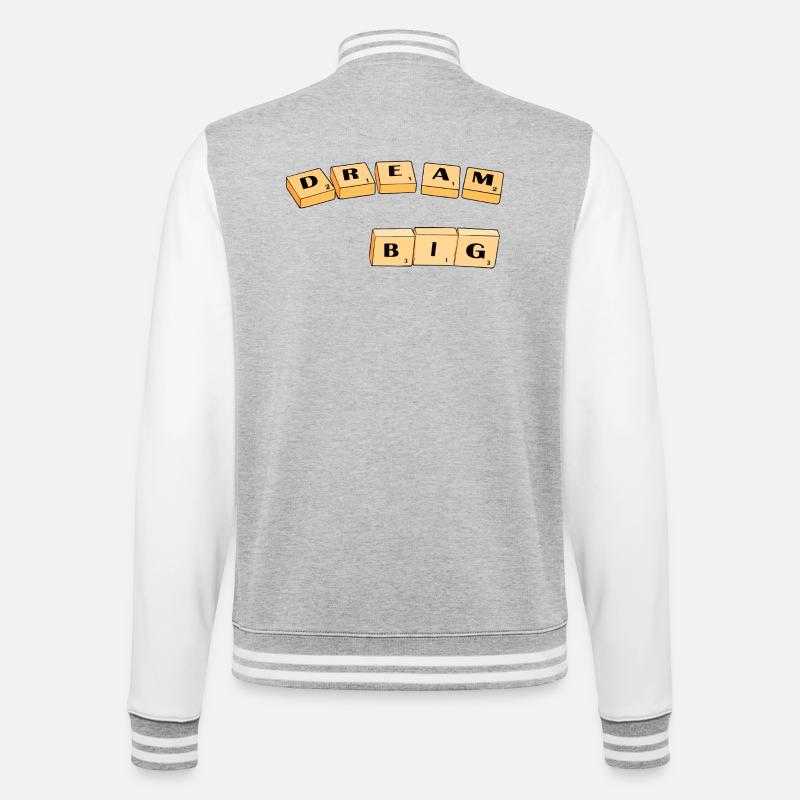 Dream Big Block Typography - College Sweat Jacket - heather grey/white