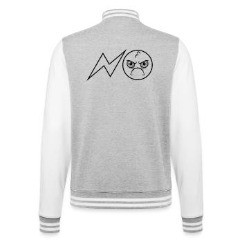 NON / Non / Non / Jamais / Non - Veste Teddy - gris chiné / blanc - Dos - Marisol (170cm)