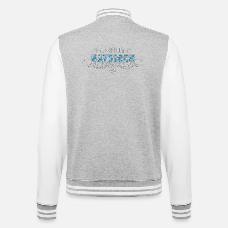 ABSOLUT BAYRISCH - TOP DESIGN - College-Sweatjacke - Grau meliert/Weiß