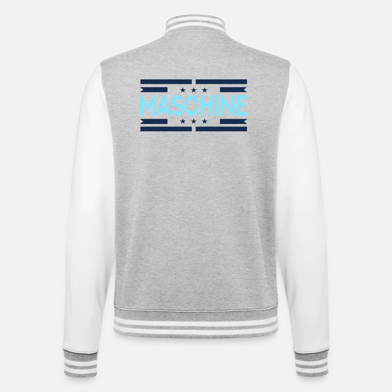 Machine - College Sweat Jacket - heather grey/white