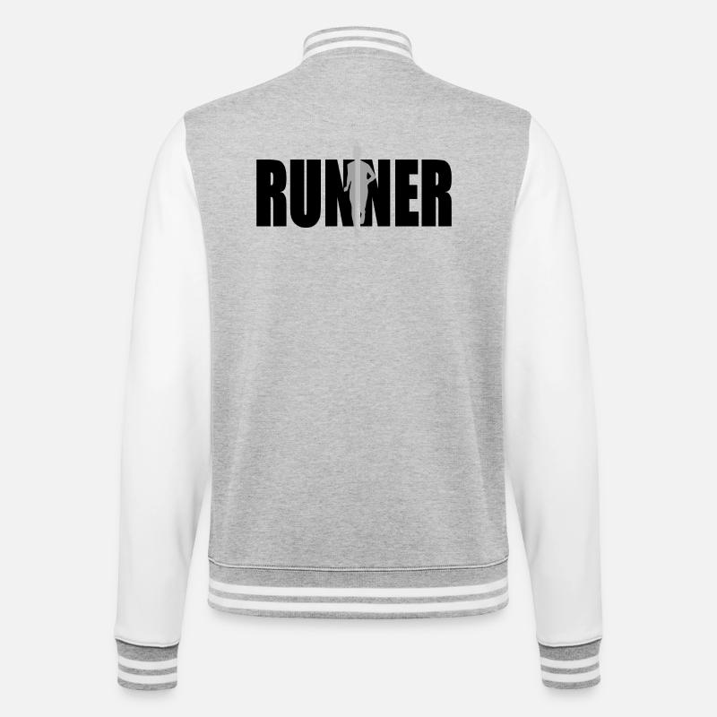 Coureur - Veste Teddy - gris chiné / blanc