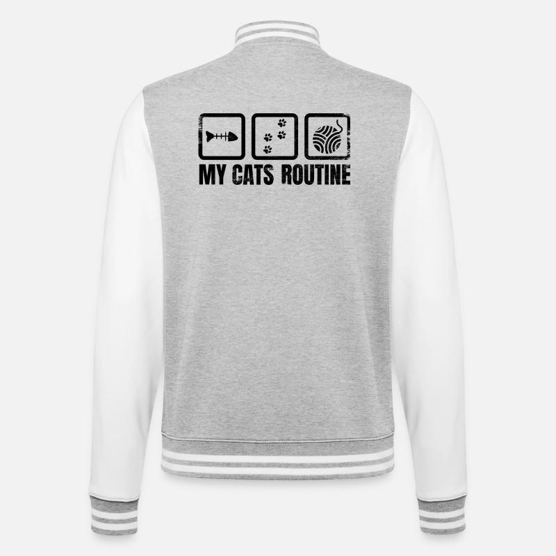 Routine quotidienne du chat - Veste Teddy - gris chiné / blanc