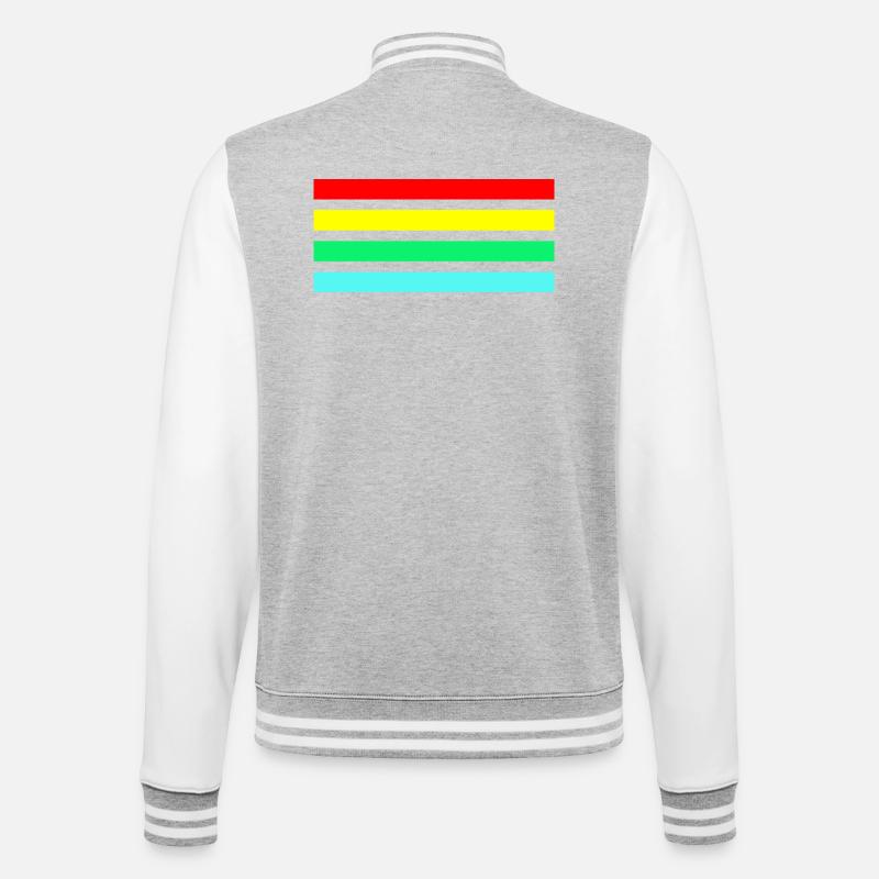 Retro neon arc stripe composition - College Sweat Jacket - heather grey/white