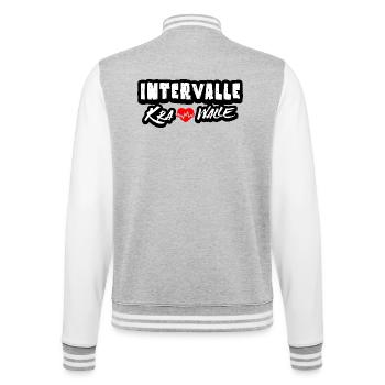 Intervalles émeutes - Veste Teddy - gris chiné / blanc - Dos - Marisol (170cm)