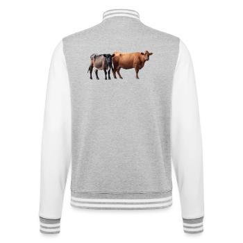 Deux vaches - Veste Teddy - gris chiné / blanc - Dos - Marisol (170cm)