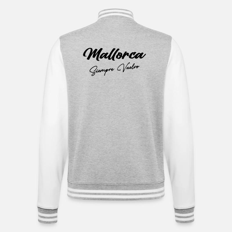 Mallorca - College-Sweatjacke - Grau meliert/Weiß