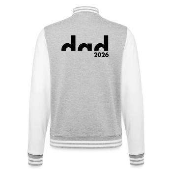Papa 2026 | Père | Fête des pères - Veste Teddy - gris chiné / blanc - Dos - Marisol (170cm)