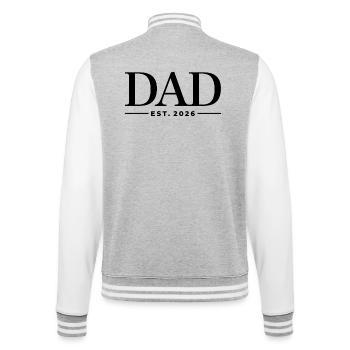 Dad Est. 2026 | Vater | Vatertag - College-Sweatjacke - Grau meliert/Weiß - Hinten - Marisol (170cm)