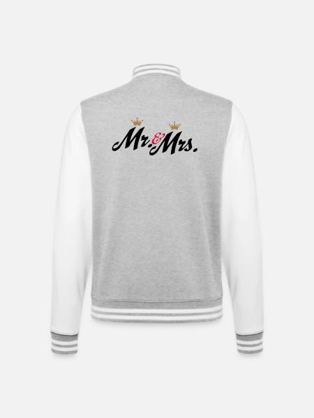 wedding - College Sweat Jacket - heather grey/white