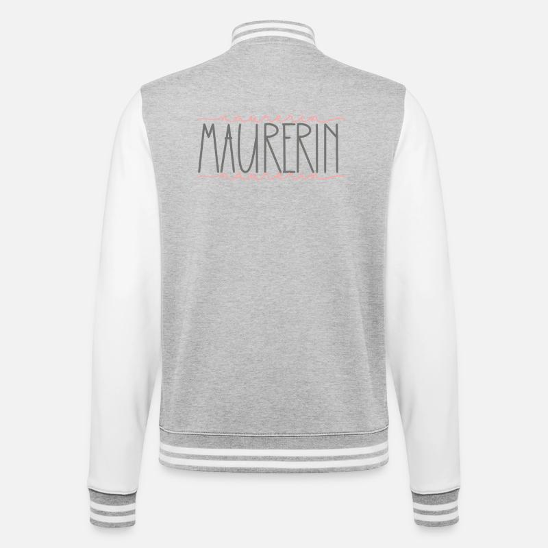 Maurerin Geschenk Handwerkerin Beruf - College-Sweatjacke - Grau meliert/Weiß