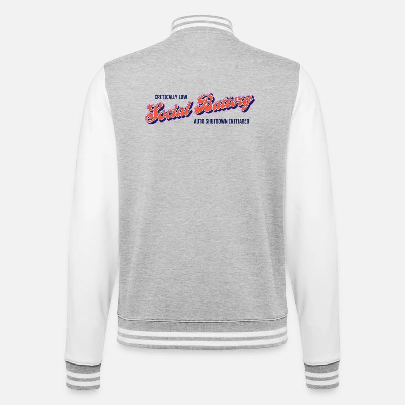 Battery level: Social empty – autoshutdown activated - College Sweat Jacket - heather grey/white