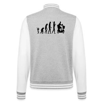 Die Entwicklung des Mobilitätsrollers für Menschen mit Behinderungen # - College-Sweatjacke - Grau meliert/Weiß - Hinten - Marisol (170cm)