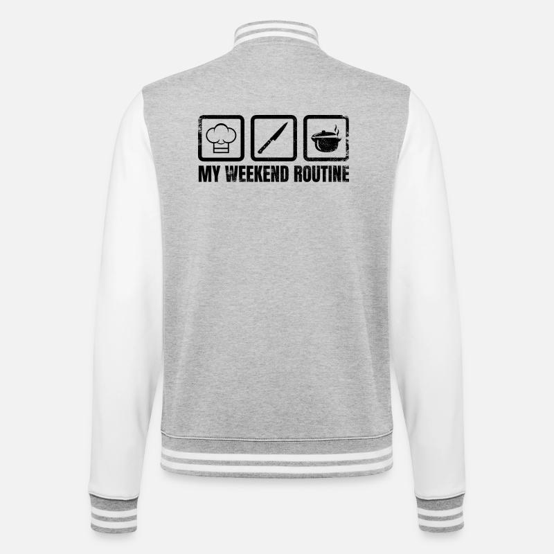 My Weekend Routine - College Sweat Jacket - heather grey/white