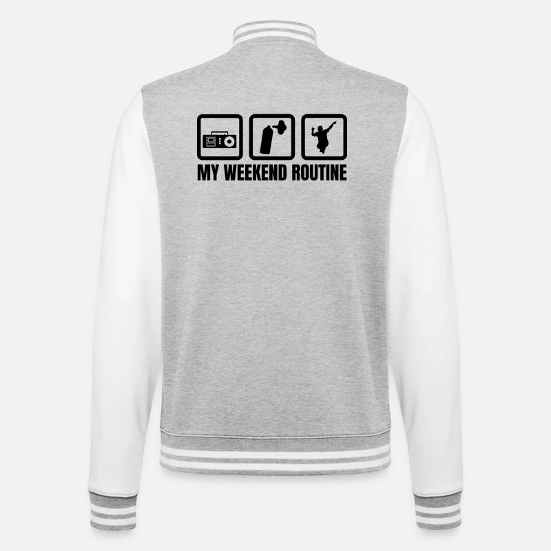 My Weekend Routine - College Sweat Jacket - heather grey/white