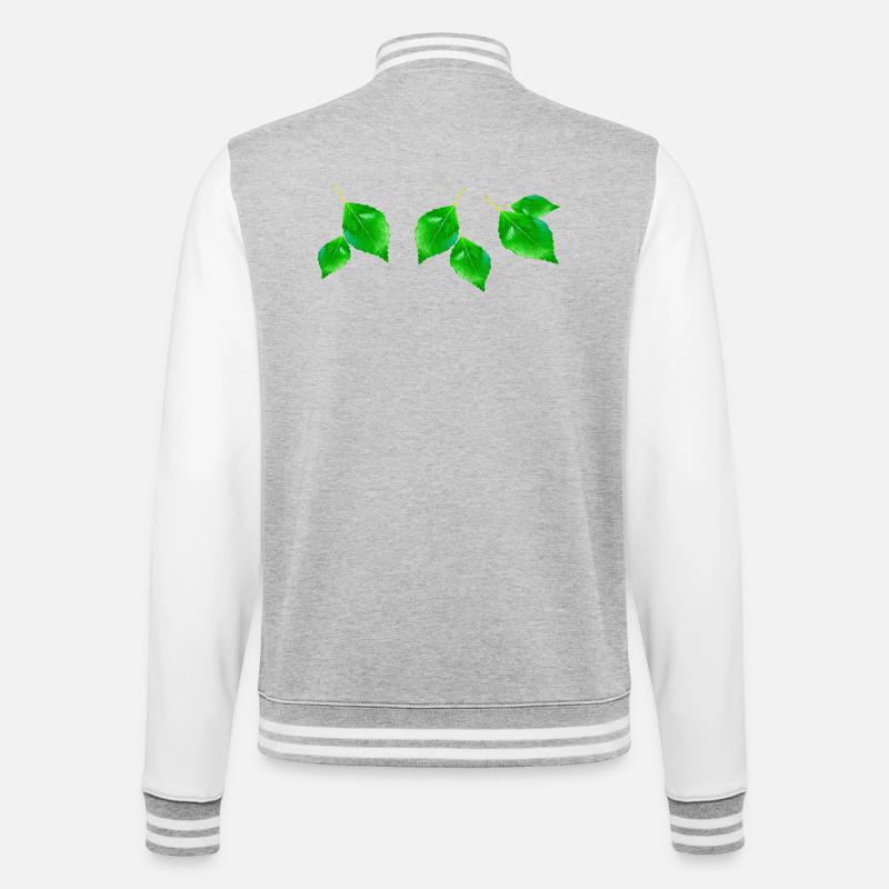 BIRKE || - College-Sweatjacke - Grau meliert/Weiß
