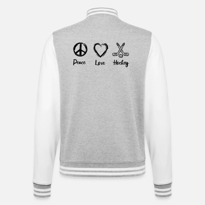 Amour du hockey sur glace - Veste Teddy - gris chiné / blanc