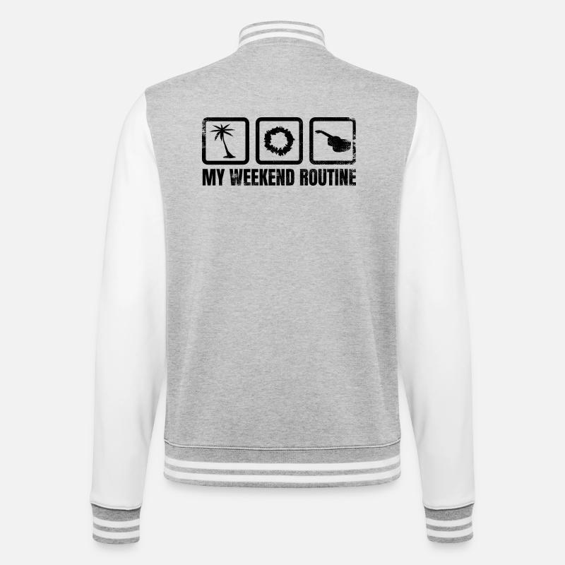 Ukulele Wochenende - College-Sweatjacke - Grau meliert/Weiß
