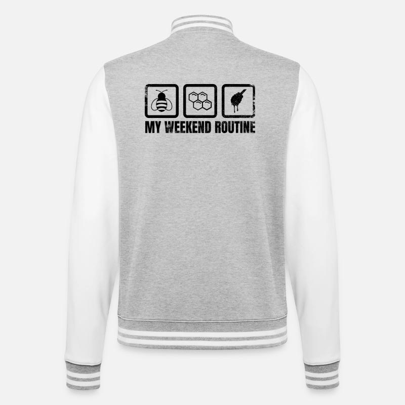Beekeeper routine - College Sweat Jacket - heather grey/white