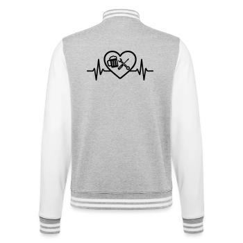 Humour DIY de Heart Beer - Veste Teddy - gris chiné / blanc - Dos - Marisol (170cm)