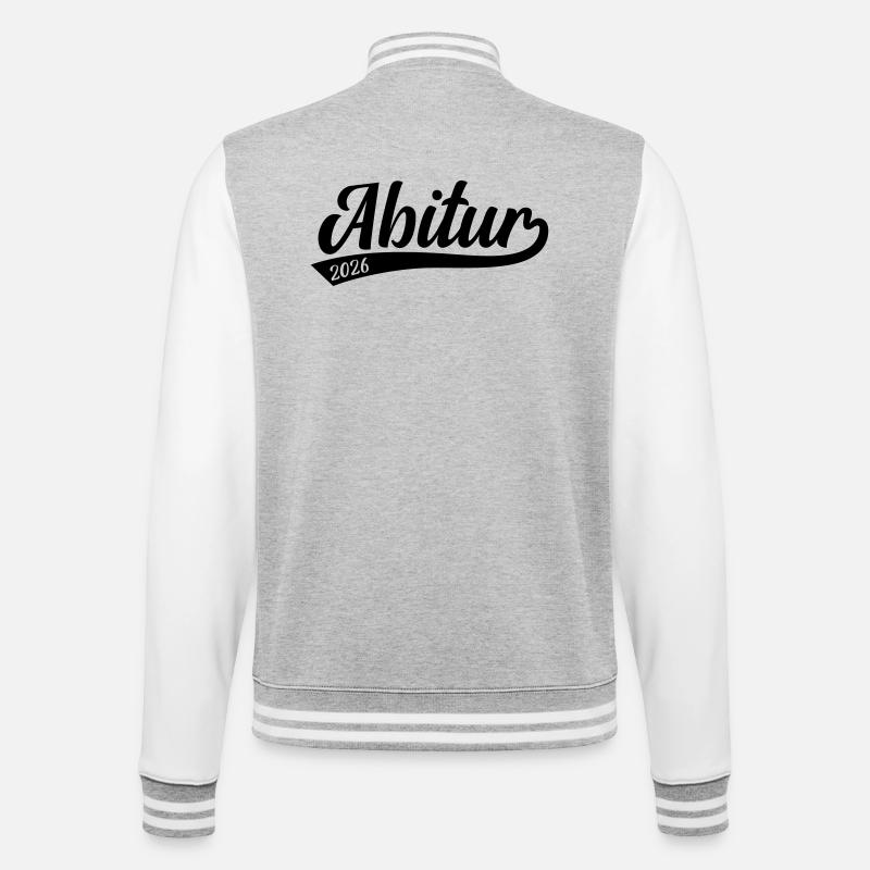 Abitur Abi 2026 - College-Sweatjacke - Grau meliert/Weiß