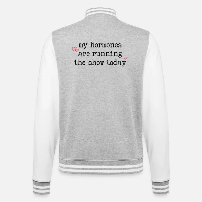 Funny Hormones Menopause - College Sweat Jacket - heather grey/white