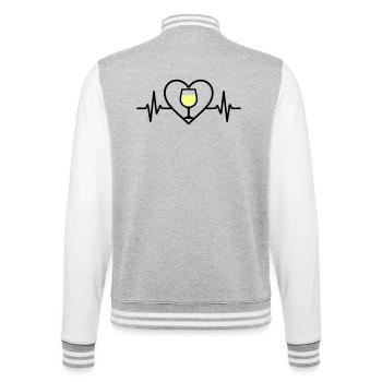 Vin Vin Verre Coeur Vin Blanc - Veste Teddy - gris chiné / blanc - Dos - Marisol (170cm)