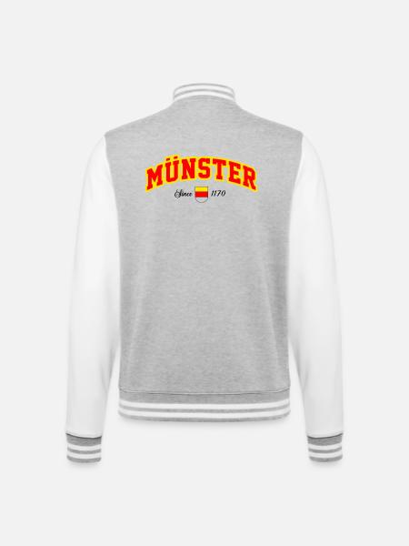 Münster City - College Sweat Jacket - heather grey/white
