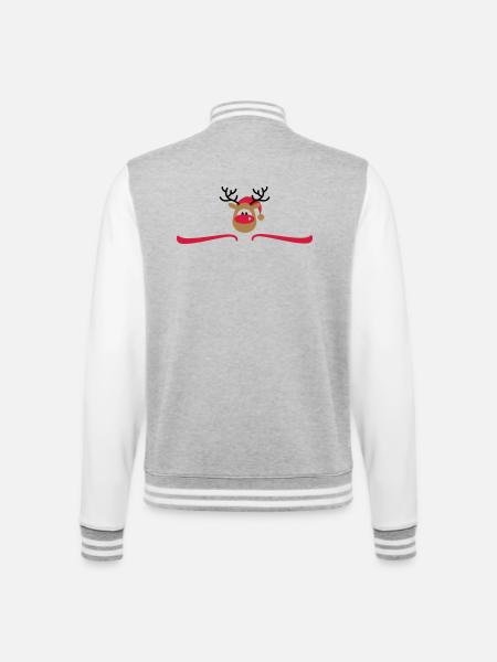 Kerstmis - College Sweat Jacket - heather grey/white
