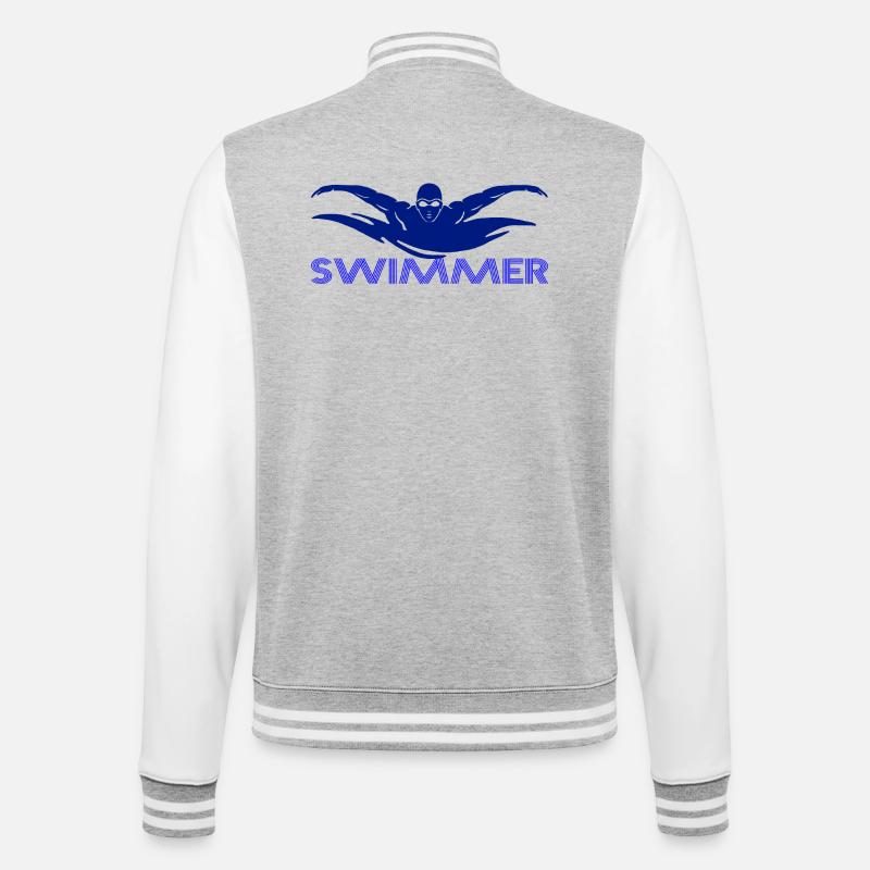 Swimmer - College Sweat Jacket - heather grey/white