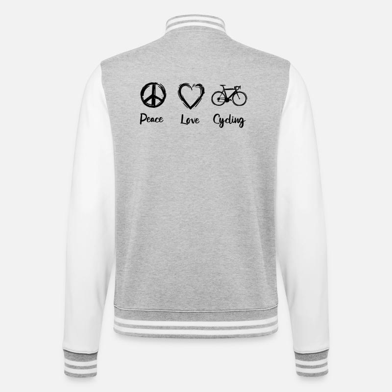 Radfahrer Routine - College-Sweatjacke - Grau meliert/Weiß