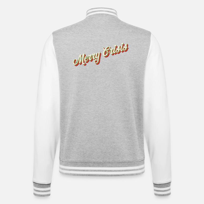 Merry Crisis Christmas Design - College Sweat Jacket - heather grey/white