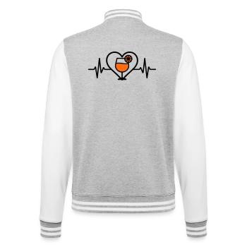 Spritz Heart Cocktail Apéritif - Veste Teddy - gris chiné / blanc - Dos - Marisol (170cm)