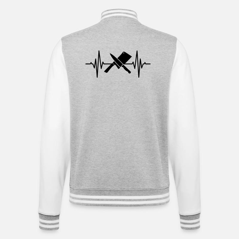 Palpitations cardiaques de couperet - Veste Teddy - gris chiné / blanc