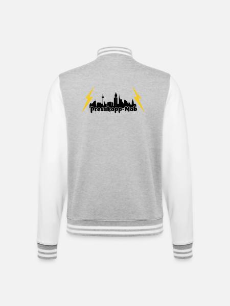 Presskopp Mob - ffm Skyline - College-Sweatjacke - Grau meliert/Weiß