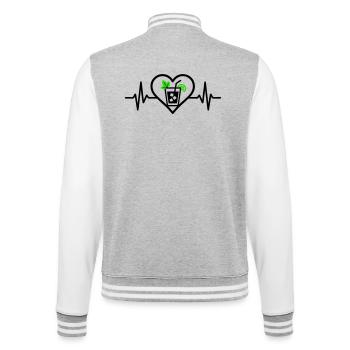 Cocktail apéritif Mojito Heart - Veste Teddy - gris chiné / blanc - Dos - Marisol (170cm)