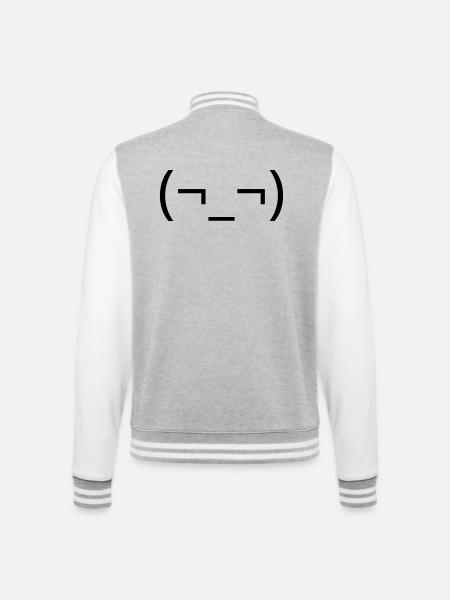 Dry Side Gare (¬_¬) Annoyed Emote - College Sweat Jacket - heather grey/white