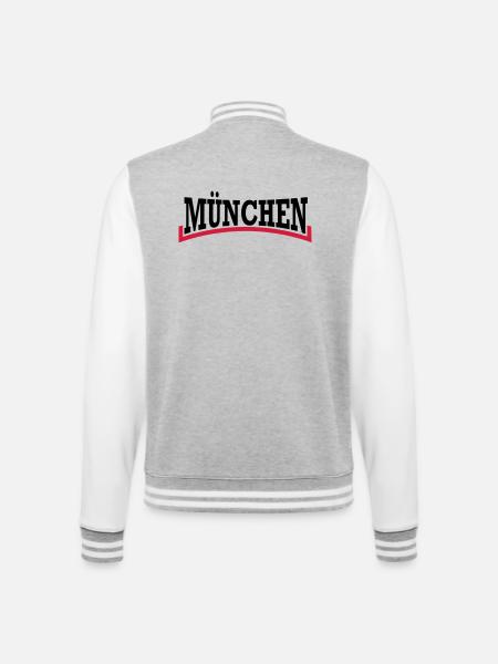 Munich * two-tone - College Sweat Jacket - heather grey/white