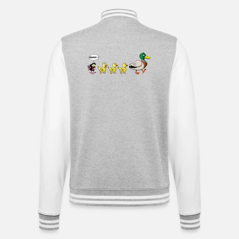 Das hässliche Entlein - College-Sweatjacke - Grau meliert/Weiß