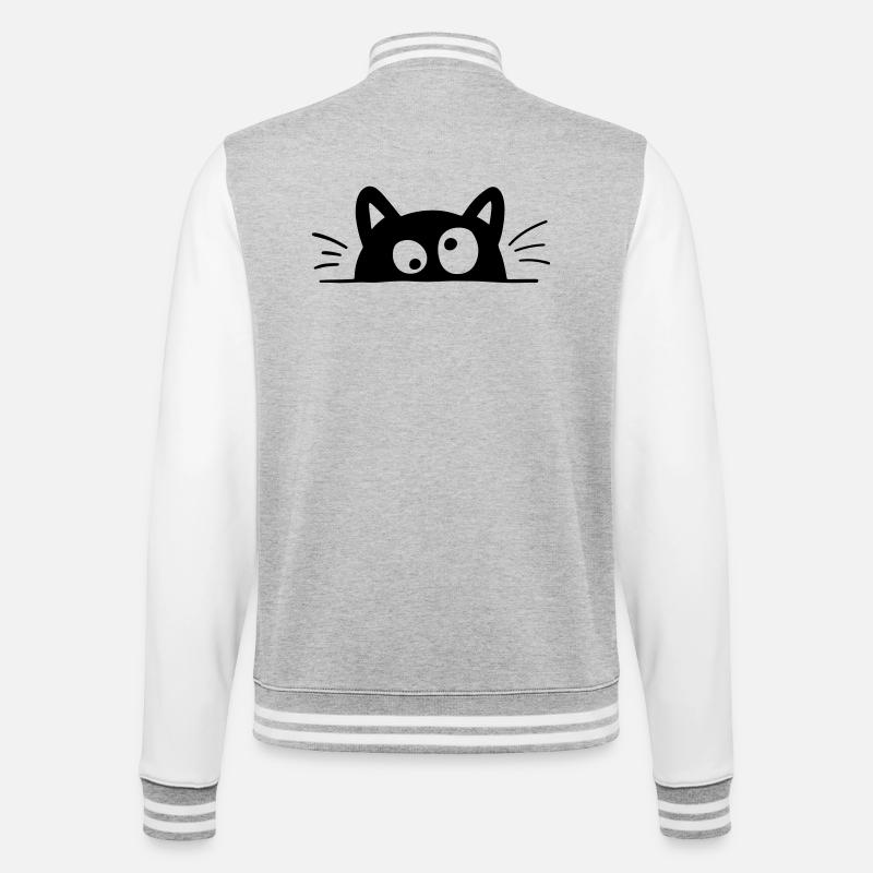 Drôle Chat - Veste Teddy - gris chiné / blanc