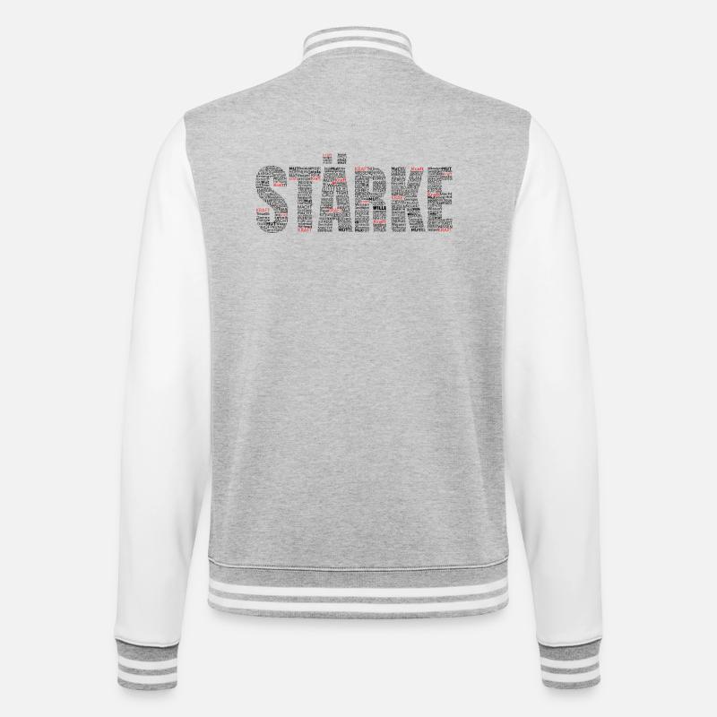 Strength Typo Pattern - College Sweat Jacket - heather grey/white