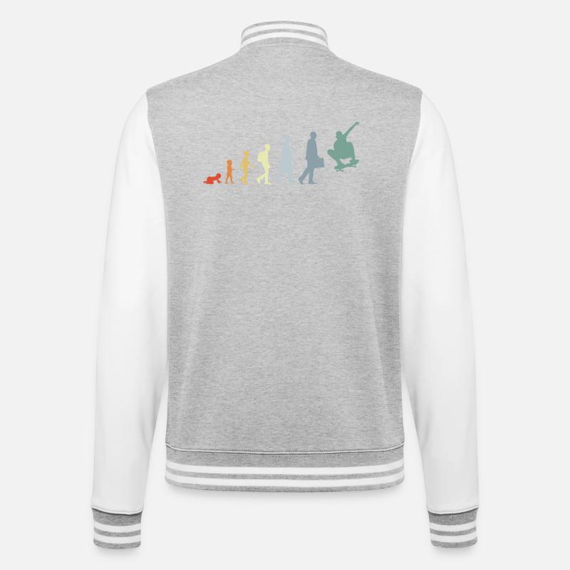 Skateboarder Evolution - College Sweat Jacket - heather grey/white