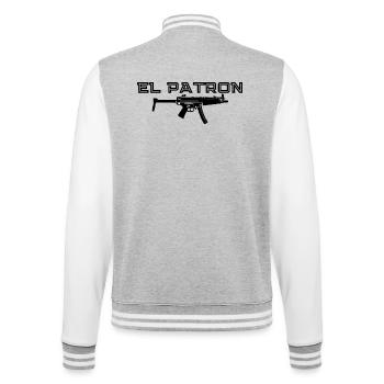 El Patron – Imprimé de style latino - Veste Teddy - gris chiné / blanc - Dos - Marisol (170cm)