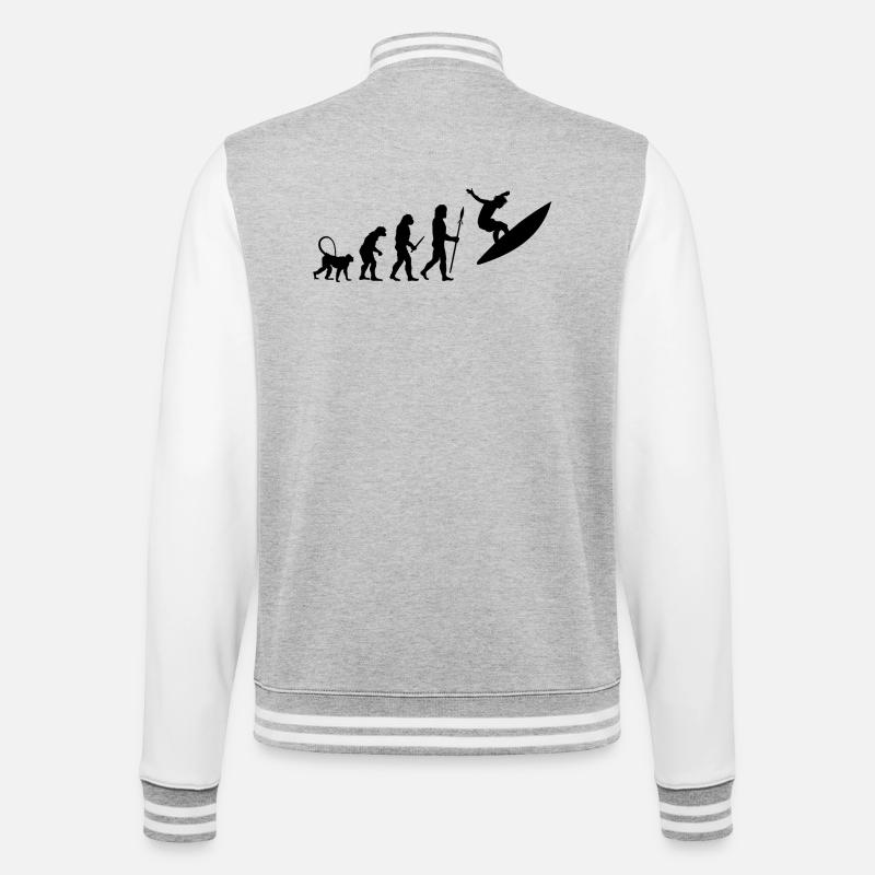 Entwicklung eines Surfers - College-Sweatjacke - Grau meliert/Weiß