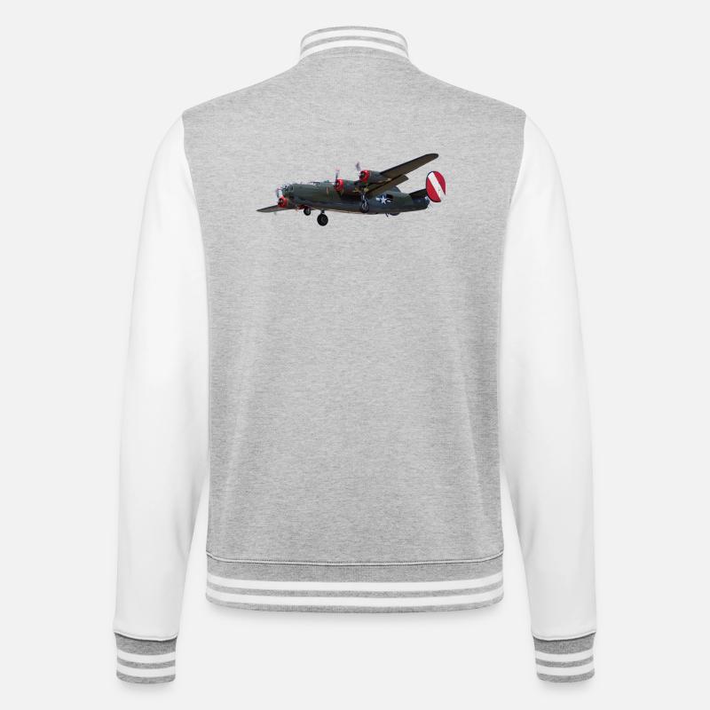 Bomber B-24 Liberator - College-Sweatjacke - Grau meliert/Weiß